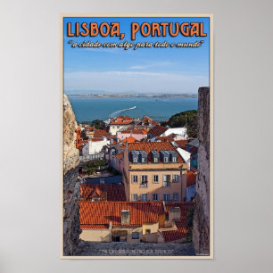 Lissabon - Schiff auf dem Tejo Poster