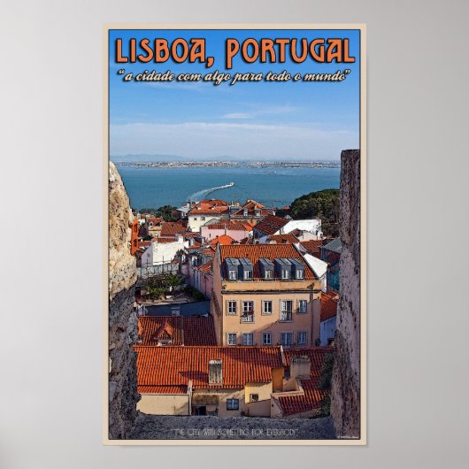 Lissabon - Schiff auf dem Tejo Poster (Vorne)