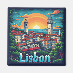 🧲 Lissabon Sehenswürdigkeiten Reise Andenken Port Magnet