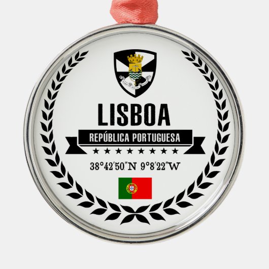 Lissabon Silbernes Ornament (Vorne)