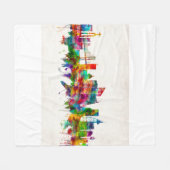 Lissabon - Skyline Fleecedecke (Vorderseite (Horizontal))