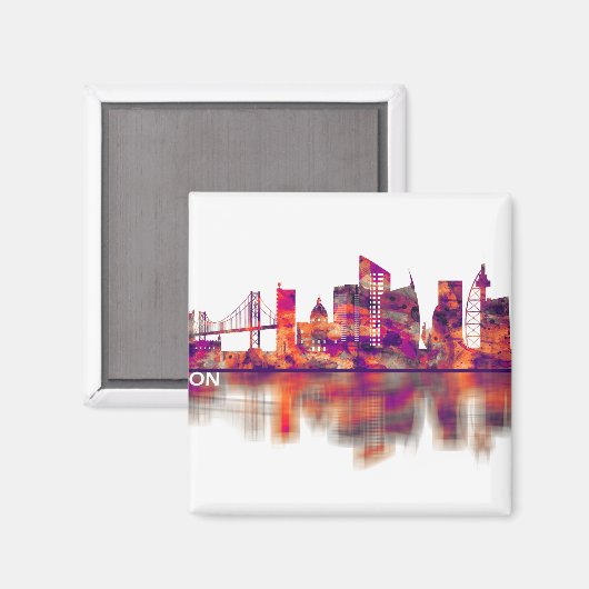 Lissabon - Skyline Magnet (Vorderseite/Rückseite)