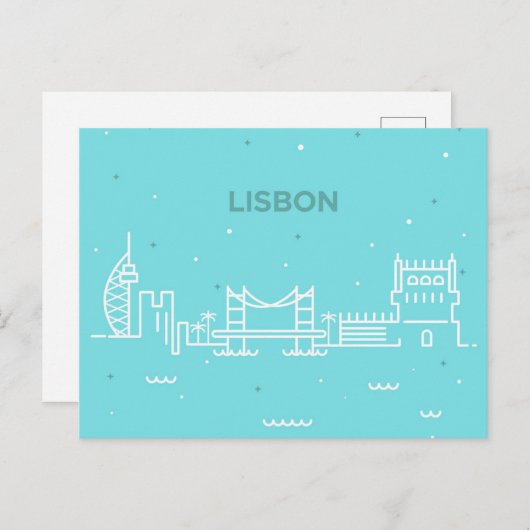 Lissabon - Skyline-Postkarte Einladungspostkarte (Vorne/Hinten)