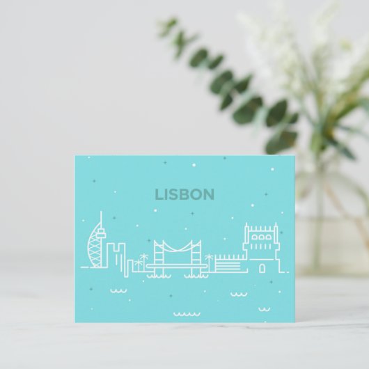 Lissabon - Skyline-Postkarte Einladungspostkarte (Stehend Vorderseite)