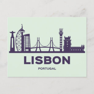Lissabon - Skyline-Postkarte Einladungspostkarte