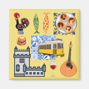Lissabon Stadt Symbole Magnet