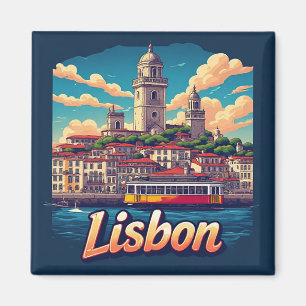 🧲 Lissabon Stadt Urlaubserinnerung Portugal Magnet