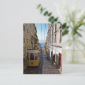 Lissabon Straße und Straßenbahn Bairro Alto Postkarte (Stehend Vorderseite)