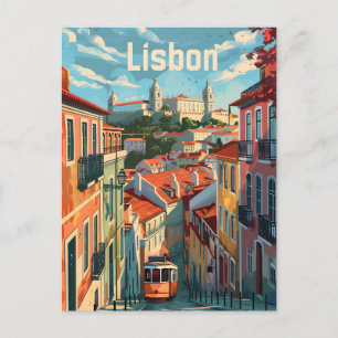 Lissabon Straßenbahn vintage Postkarte