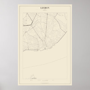 Lissabon-Straßenkarte-Poster Poster