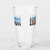 Lissabon-Text bestehend aus einem Panoramablick au Glas (Links)