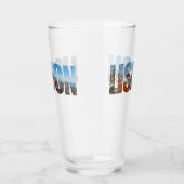 Lissabon-Text bestehend aus einem Panoramablick au Glas (Rechts)