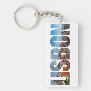 Lissabon-Text bestehend aus einem Panoramablick au Schlüsselanhänger