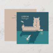 Lissabon Tower von Belem Happy Birthday Card (Vorne/Hinten)