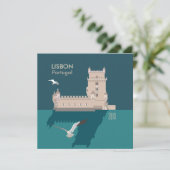 Lissabon Tower von Belem Happy Birthday Card (Stehend Vorderseite)