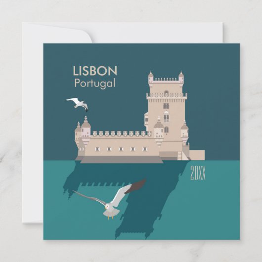 Lissabon Tower von Belem Happy Birthday Card (Vorderseite)