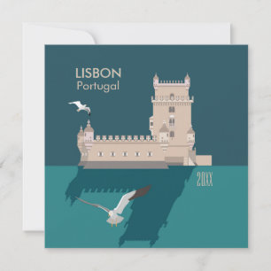 Lissabon Tower von Belem Happy Birthday Card