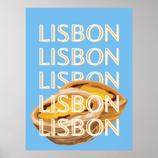 Lissabon Travel Art, Blue, Portugal Poster (Vorne)