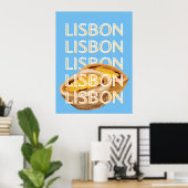 Lissabon Travel Art, Blue, Portugal Poster (Heimbüro)