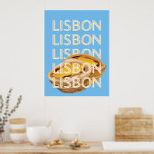 Lissabon Travel Art, Blue, Portugal Poster (Küche)