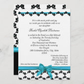 Lissabon und Blume Bat Mitzvah Einladung (Vorne/Hinten)