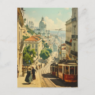 Lissabon Vintag Postkarte