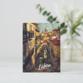 Lissabon Vintag Postkarte (Stehend Vorderseite)