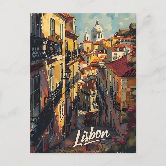 Lissabon Vintag Postkarte (Vorderseite)