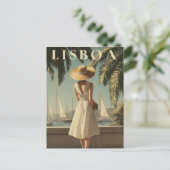 Lissabon Vintage Mode Postkarte (Stehend Vorderseite)