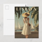 Lissabon Vintage Mode Postkarte (Vorne/Hinten)