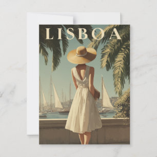 Lissabon Vintage Mode Postkarte