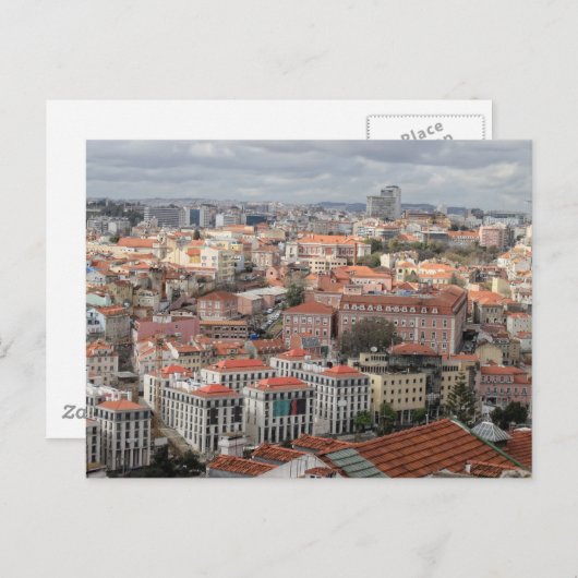 Lissaboner Dachdeckerskyline Postkarte (Vorne/Hinten)