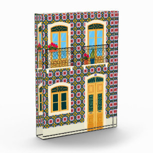 Lissaboner Haus mit Fliesen Fotoblock