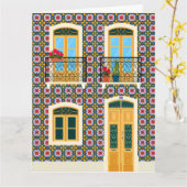 Lissaboner Haus mit Fliesen Karte (Gelbe Blume)