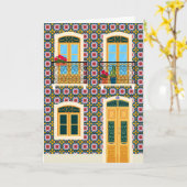 Lissaboner Haus mit Fliesen Karte (Gelbe Blume)
