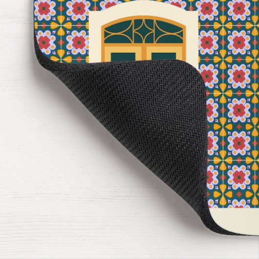 Lissaboner Haus mit Fliesen Mousepad (Ecke)