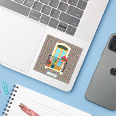 Lissaboner Hausfenster mit Pflanze und Fliesen Aufkleber (Laptop mit iPhone)