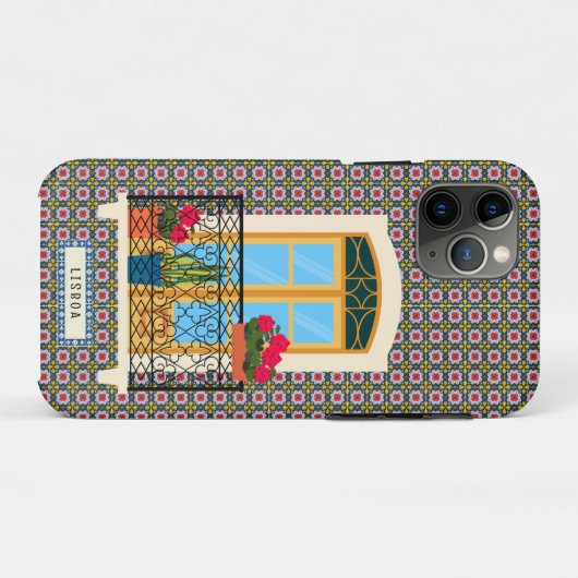Lissaboner Hausfenster mit Pflanze und Fliesen Case-Mate iPhone Hülle (Rückseite (Horizontal))