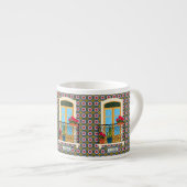 Lissaboner Hausfenster mit Pflanze und Fliesen Espressotasse (Vorderseite Rechts)