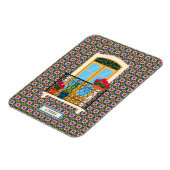 Lissaboner Hausfenster mit Pflanze und Fliesen Magnet (Linke Seite)