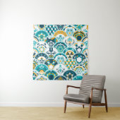 Lissabonner geometrischer Azulejo-Fliesenmuster, P Wandteppich (Beispiel)