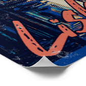 Lissabonner Tür und Fliesen - Beispiel Portugal Poster (Ecke)