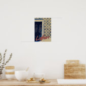 Lissabonner Tür und Fliesen - Beispiel Portugal Poster (Küche)