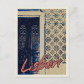 Lissabonner Tür und Fliesen - Beispiel Portugal Postkarte (Vorderseite)