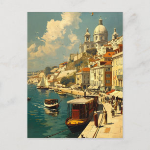 Lissabons Tejo: Alter Flusscharme Postkarte