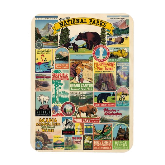 List of National Parks in the United States Magnet (Vertikal)