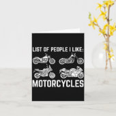 List Of People I Like Motorcycles Funny Rider &amp Karte (Gelbe Blume)