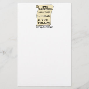 List Of Rules Band-Direktors Briefpapier