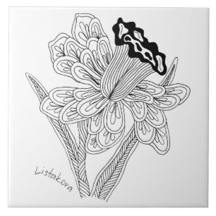 Listakora Blumen-Keramik Trivet/Fliese Fliese