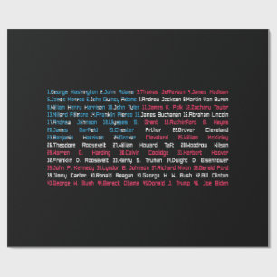 Liste 46 US-Präsidenten der Vereinigten Staaten Sp Geschenkpapier